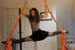carbon-dio-xide:  Me Myself &amp; I on silks, static and lyra. I havent been in the air in a while and the lack of lyra bruises on my body is proof 