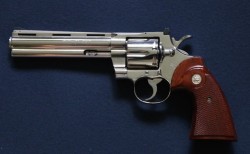 gunrunnerhell:  Colt PythonA large .357 Magnum chambered revolver that was part of Colt’s famous snake family of revolvers. For any survival horror game fans, the Python is the primary and iconic weapon used by Barry Burton in the original Resident