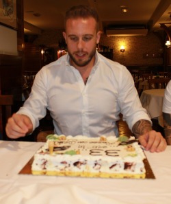 Last September , my 33th B-Day , dinner out with friends and ice cream cake made by me ;-)
