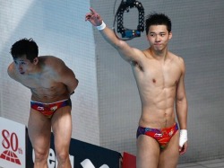 olympianhotties:  Lin Yue (left) &amp; Chen Aisen (right) - China - Synchronized Diving, 10m platform Gold (Rio 2016) 
