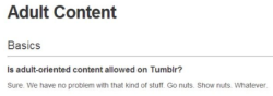 thoodleoo:  notsoterriblymisanthropic:  thoodleoo: my absolute favorite thing about the tumblr adult content ban is that between the 180 degree turn (or peripeteia) between “go nuts show nuts” and banning “female-presenting nipples” and the