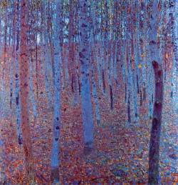ein-bleistift-und-radiergummi:  Gustav Klimt ‘Beech Forest’, 1902.