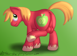 vertex-the-pony:  vertex-the-pony:  Big Macintosh trying to hide his erection. Long overdue 200 follower prize for Tasteful-Mod Full size here: http://derpibooru.org/327078  Reblogging for the day crowd.  @////@