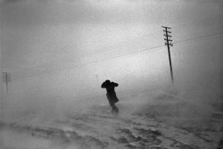 furtho: Josef Koudelka’s Blizzard On The Road To Korçë, Albania, 1994 (via here)