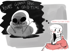 sirwoop:  A short comic in which Papyrus tries to be scary like his brother Sans and just can’t get the eyes right. 