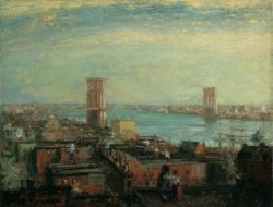 thusreluctant:  Brooklyn Bridge by Henry Ward Ranger 