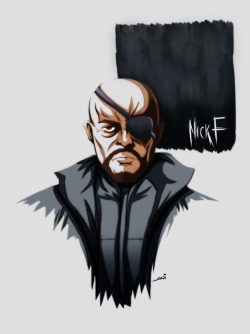 tachiwani:  Random drawing. Nick Fury from Avengers movie series. 
