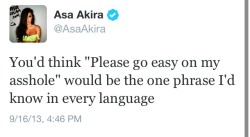misssuzyvalentine:  curvellas:  little-b-i-r-d-s:  Favorite celebrity Twitter: Asa Akira  asa akira &gt; sasha grey. fight me.  Oh my god. I love her! 