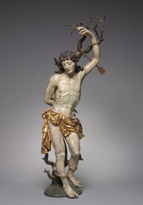 cma-european-art:  Saint Sebastian, c. 1600-1620, Cleveland Museum of Art: European Painting and Sculpture An early Christian saint and martyr, Sebastian was condemned to death by the Roman emperor Diocletian. Bound to a tree and shot with arrows, he