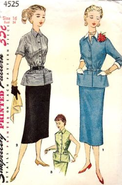 theniftyfifties:  1950 fashion sewing pattern illustrations. 