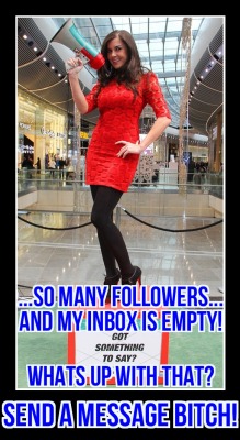 nastykinkysissycumslut:  over 13000 followers, and my inbox is almost always empty!  let me know what you like about the blog… tell me what you want to see more (or less) of…  give me an assignment to complete, I love homework! tell me about your