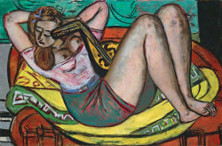 anneyhall:  Max Beckmann, Woman with Mandolin in Yellow and Red, 1950 