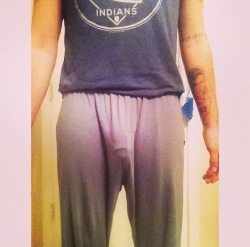 meandmeundies:  Freeballing in my thinnest material pajama pants today!