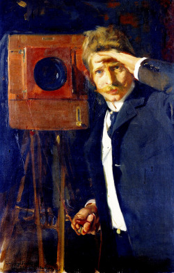 paintingbox:  Joaquín Sorolla y Bastida (1863-1923). The Photographer Christian Franzen, 1903. Oil on canvas. 100 x 66 cm. (39.37 x 25.98 in) 