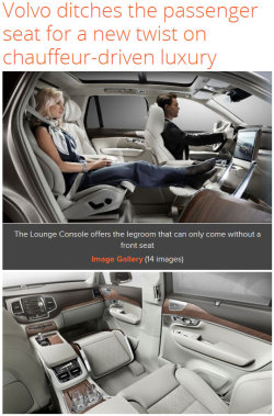 thruthewireusa:  “Volvo ditches the passenger seat for a new twist on chauffeur-driven luxury“More Info