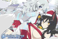 sollyzsundyz:    Ahri&amp;Kindred Merry Christmas! [December 2016 Reward]  https://www.patreon.com/sollyz_haruz support here for get reward! SFW and NSFW (Nudist)____5$all SFW ,NSFW and SFW animated version____10$.psd file____20$sfw and nsfw 4500x3000