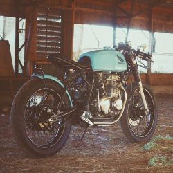 bikebound:  On the Blog: Baby Blue, Barn-Built â€˜73 #CB350F by @wil_hight. With shouts to @oneup_motogarage and @returnofthecaferacers. âš¡ï¸ http://www.bikebound.com/?p=3539 âš¡ï¸