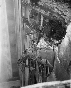 cracked:    On July 28, 1945, a plane crashed into the Empire State Building so hard and fast that it gave the then-tallest structure on earth an exit wound. One of the engines blew a hole clean through the other side of the building and crashed through