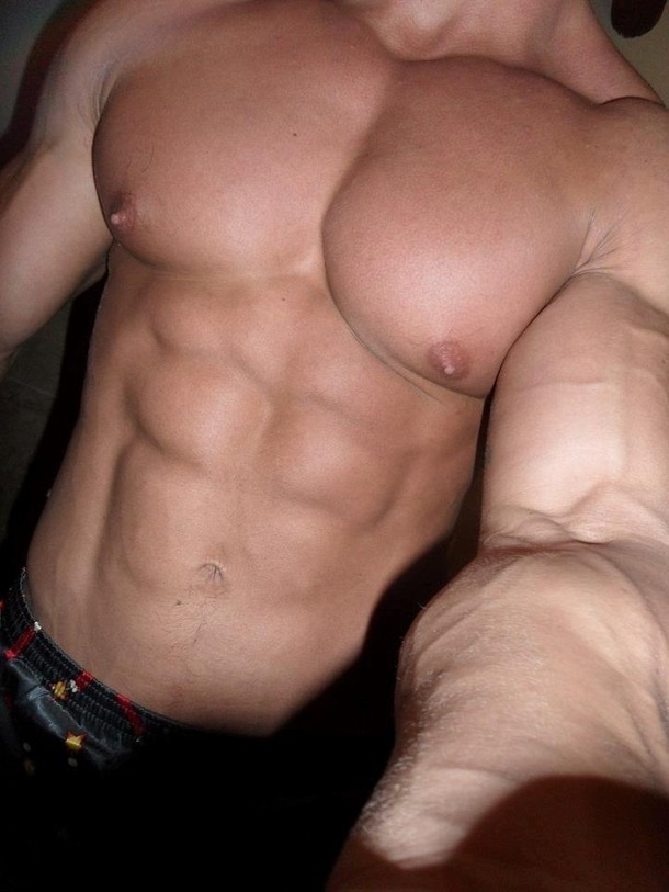 Huge gay big pec muscle