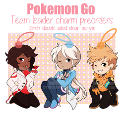 princessharumi:  Yeeeaaahhh I made some PGO Charms ~ I’m excited about these !! * This is a PRE-ORDER *   Pre-orders last from July 31 - August 6  Charms will ship around the middle/end of August   There are a limited amount of charms per character