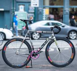 hizokucycles:  Great shot by @TrackorDieNYC of @i.am.we.are @Cinelli_Official Track Bike check them out, more info and pics at trackordienyc.com #cycling #biking #cyclist #bike #fixedgear #cinelli #bicycle #trackbike #photography #hizokucycles HizokuCycle