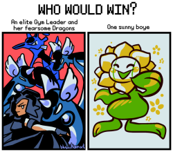 darkwingsnark:  bluwiikoon:  pleasejustfuckingkillme:  residentwinedad:   salty-blue-mage:   pokechampion:  pkmndaisuki:  bluwiikoon:   objectionftw:  bluwiikoon:  The answer may surprise you!  The answer shouldn’t surprise anyone. Sunflora is not that