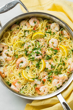 do-not-touch-my-food:  Lemon-Parmesan Angel Hair Pasta with Shrimp