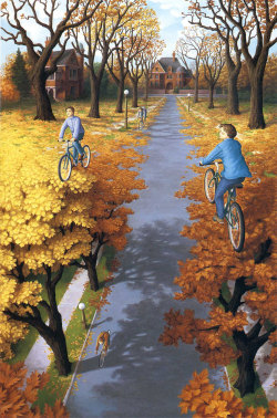 tiktok-itsaclock:  mayahan:  Mind-Bending Paintings By Canadian Artist Rob Gonsalves  This fucked me up 