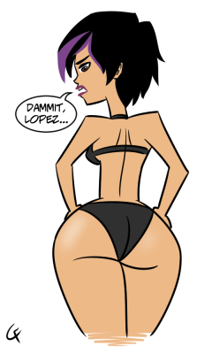 coonfootstash: Some quick Gogo practice. Let’s all give a huge thanks to character designer Jose Lopez for keeping her thicc in the series. Also trying a new tiny signature to slap on my smutty art. You like it? I do.  Well done Coonfoot!!! XD