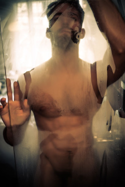RESERVATIONS : LEVI SEVEN (shower) a photo series on the last place we can be anonymous. the hotel room. this series focuses on model Levi Jackson, in the Standard Hotel, the Highline, New York City, New York. photographed by Landis Smithers