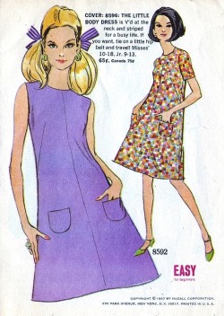 solo-vintage:  Illustrations of mod sewing patterns in McCall’s, 1967. (♥) 