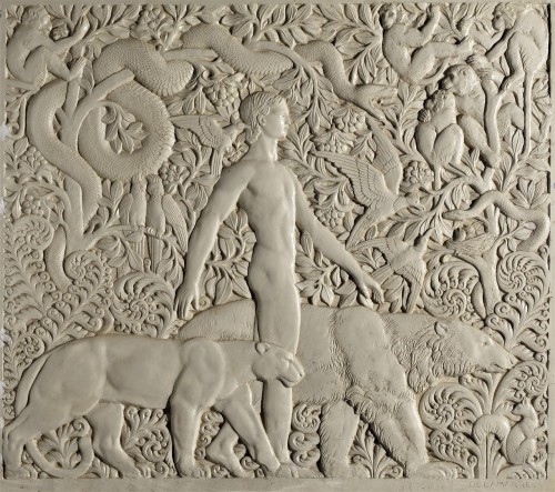 pipouch:  Raymond Delamarre (1890-1986) : “Mowgli, Baloo et Baghera”, plâtre patiné, 1927.  