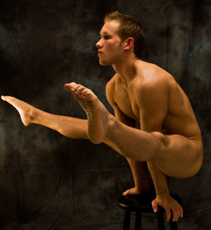 Male teen gymnast