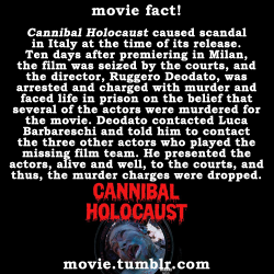 movie:  Facts about Cannibal Holocaust (1979) follow movie for more movie facts and trivia!