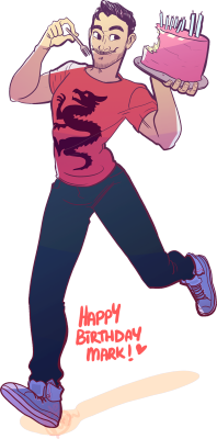 sara-wawa:  HAPPY BIRTHDAY MARK! Yesterday was markiplier​ ‘s birthday and.. -sigh- i’m late to the race again! ´__`;;this is Mark in my mind but in reality he’s probably more like yea.. &gt;_&gt;;;HAPPY BIRTHDAY AGAIN MARK! i hope you had a