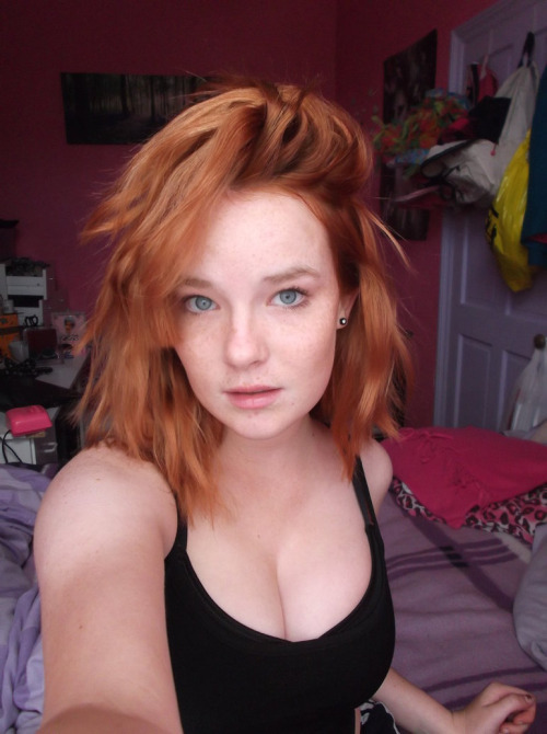 Busty oily red head babe