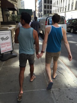 newyorkboy807:Hot gay couple walking down the street.
