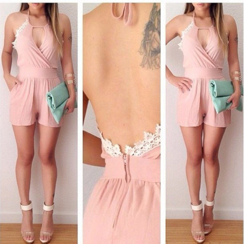 Pink lace summer dress