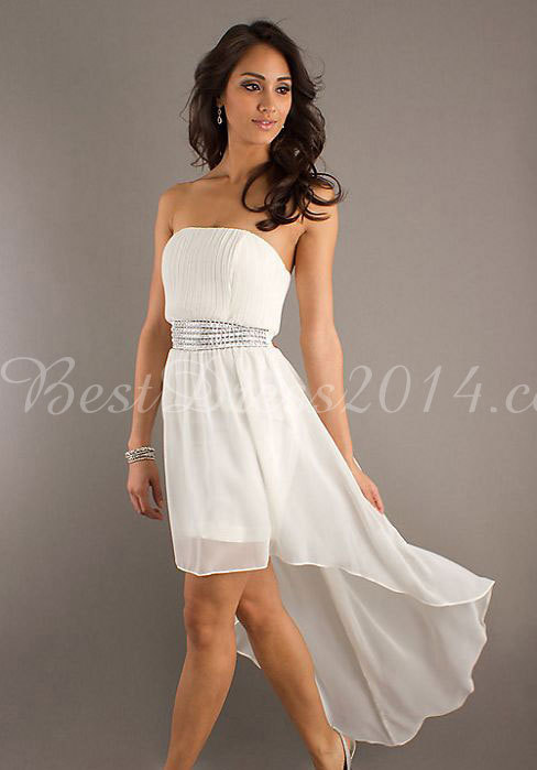 Short strapless prom dress