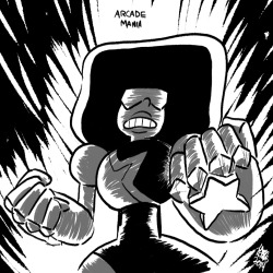 Storyboard artist Lamar Abrams says:  watch GARNET destroy every arcade game in beach city ‘cause she thinks games are dumb! ARCADE MANIA!!! the next exciting episode of STEVEN UNIVERSE! tonight at a special time. 845pm. right after hall of game on
