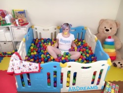 appleabdl: Today we are having fun shooting with super cute @candyabdl in our brand new ball pit for @abdreams (www.abdreams.com) i love all the colors! I can’t wait to try it out :)