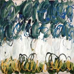 thunderstruck9:Mario Schifano (Italian, 1934-1998), Orto botanico [Botanical garden], 1983. Enamel and acrylic on canvas, 100 x 100 cm.