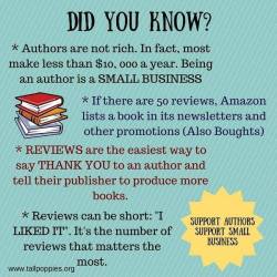 marauders4evr:  drarryking:  vaspider:  YES PLEASE AND THANK YOU.   This is actually info I didn’t know  Seriously folks review my books! Review everyone’s books! It’s the difference between Amazon giving a damn about you verses pushing your book