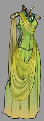 substituteswebcomic: I can’t seem to stop making gifs in photoshop. The Mage is actually the daughter of a diplomat in her world and I wanted to try some formal dress options for her, while also getting to play around with the “solarpunk” element