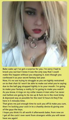andic69:  #Hotwife #Forced #Cuckold #Chastity #Caption  Can I please at least be the clean up bitch