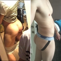 dawn-89:  Our 🍑. Left: @lovemeboy1993 Right: me. 🤗👬