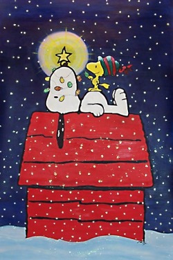Snoopy and Woodstock get festive