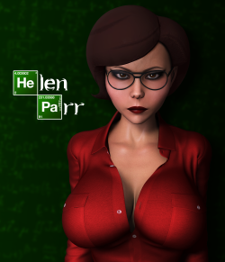 rasmustheowl-20xx:  Helen Parr from “The Incredibles”===Ye, I know, there’s should be Elsa x Anna stuff, but I had problem with lights, made around 30 test renders with different lights, but it looked terrible,lighting system in Poser is “Total