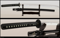 takumiwarrior:Beautiful 1060 High Carbon Steel Katana Sword | Black 9Click here to check it out!Contact me for coupon codes only for Tumblr followers :)