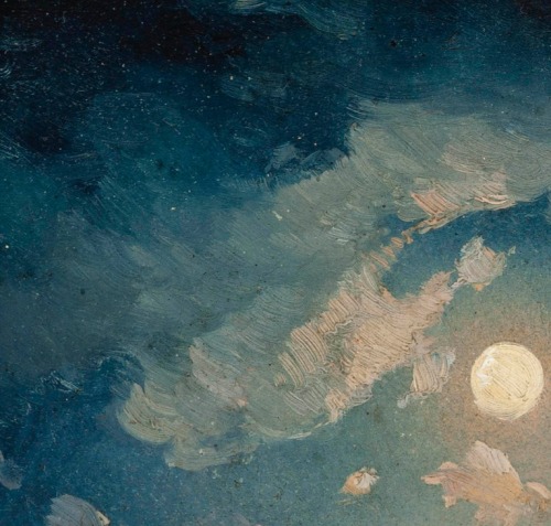 detailedart: Detail: Vessels before Vesuvius at night, by Ercole Gigante (Italian, 1815-1860).